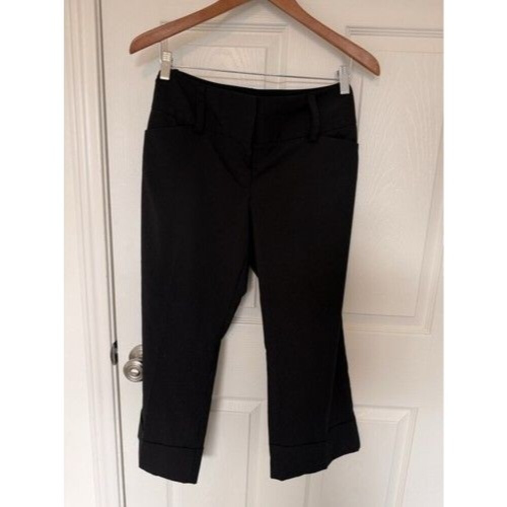Express Design Studio Women’s Y2K Black Pinstripe Flat Front Cropped Pants, 10